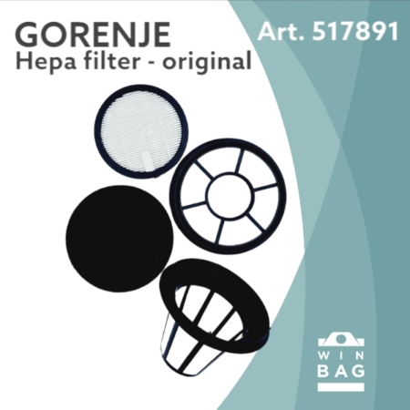 Комплет филтер за правосмукалки Gorenje 517891 - VCED01TBKRCY - VC1901WRCY - VC1903WSCY 22 Комплет филтер за правосмукалки Gorenje 517891/VCED01TBKRCY/ VC1901WRCY/VC1903WSCY