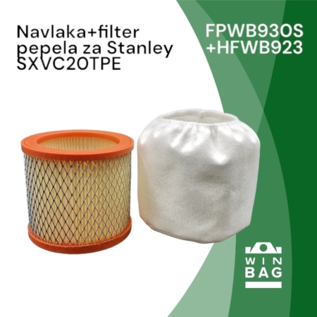 Филтер+заштитна обвивка за пепел за правосмукалки Stanly SXVC20TPE